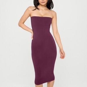 Yitty Nearly Naked Shaping Tube Dress Deep Maroon Women’s Size M NWT